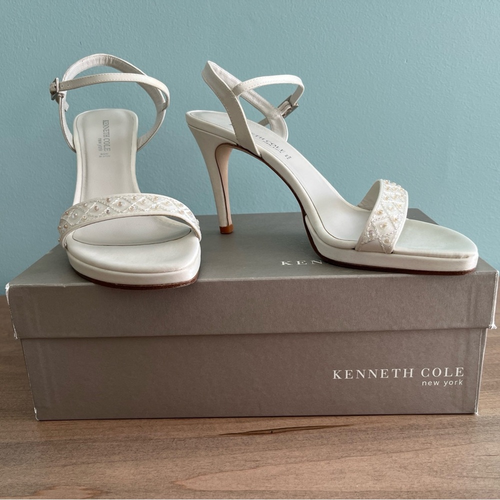 Kenneth Cole White Strappy Heels